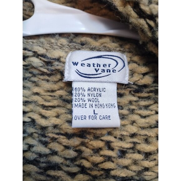 VTG Y2K Weather Vane Longer Length Wool Blend Knit Cardigan L Grandma Boho - Picture 4 of 5